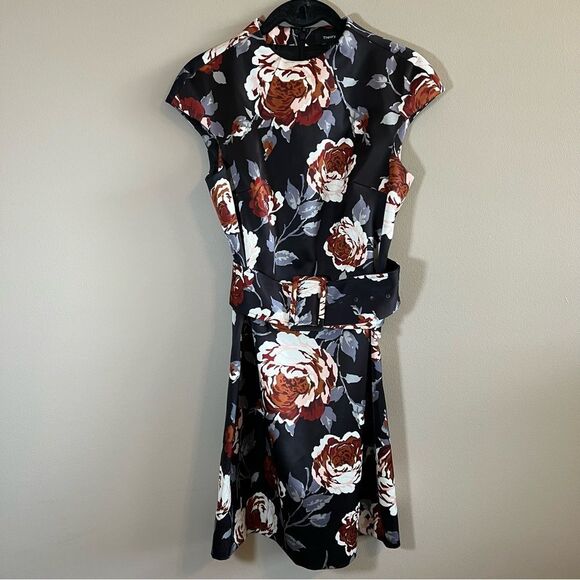 Theory Black Floral Mini Dress - Picture 3 of 12